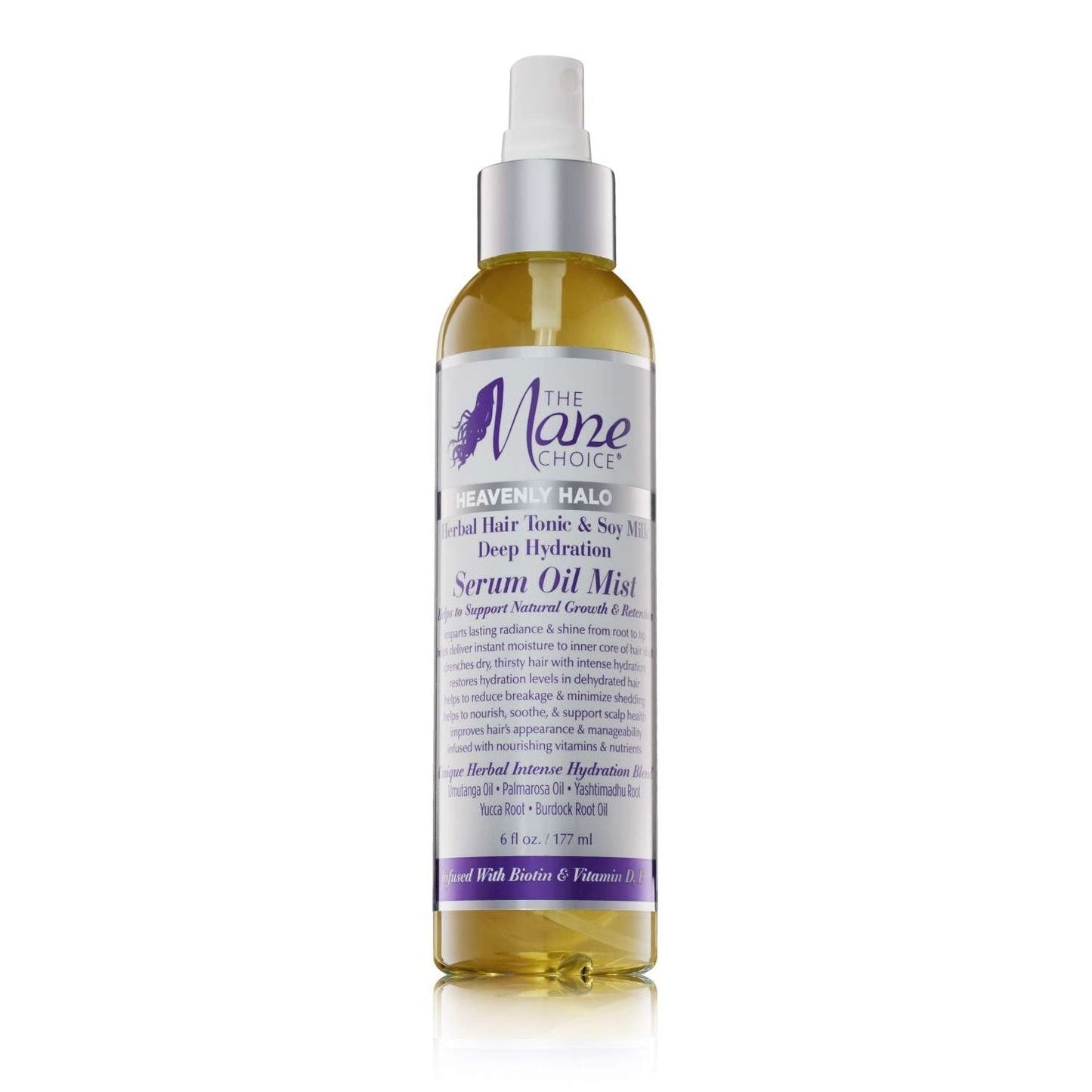 The Mane Choice Heavenly Halo Herbal Hair Tonic  Soy Milk Deep Hydration Serum Oil Mist 6 Oz