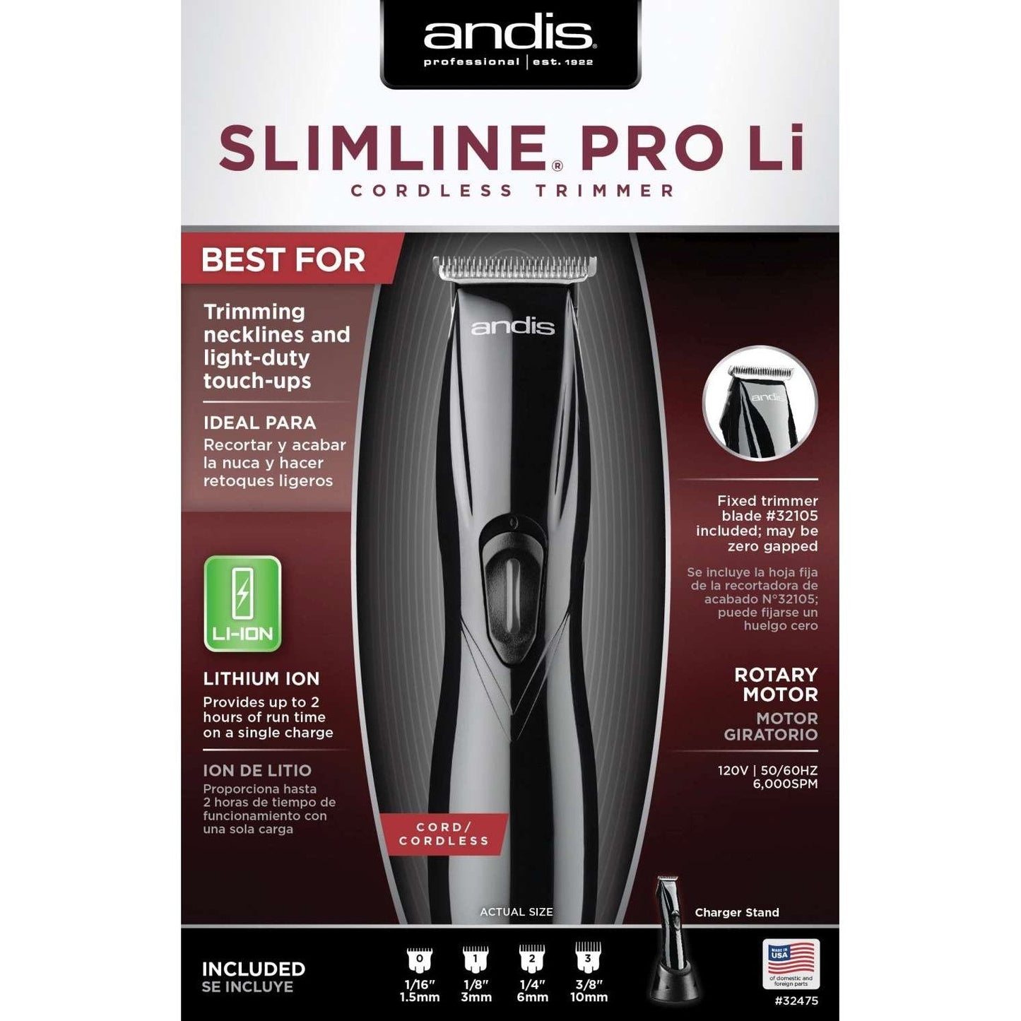 Andis Trimmer Slimeline Pro Li-Ion D8 Black